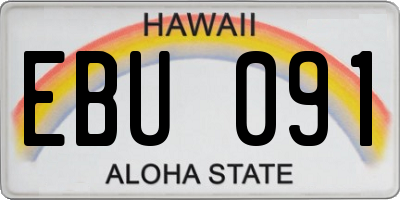HI license plate EBU091
