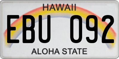 HI license plate EBU092
