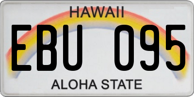 HI license plate EBU095