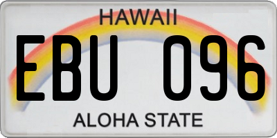 HI license plate EBU096