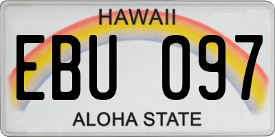 HI license plate EBU097