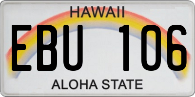 HI license plate EBU106