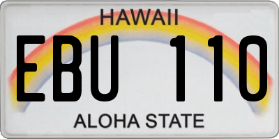 HI license plate EBU110