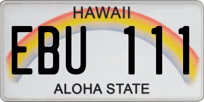HI license plate EBU111