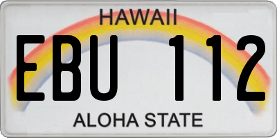 HI license plate EBU112