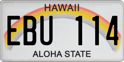HI license plate EBU114