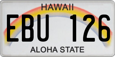 HI license plate EBU126