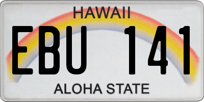 HI license plate EBU141