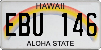 HI license plate EBU146