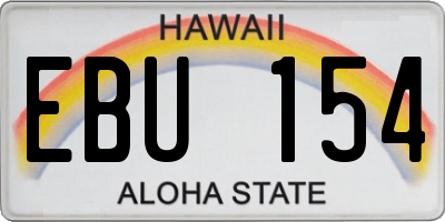 HI license plate EBU154