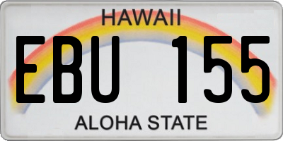 HI license plate EBU155