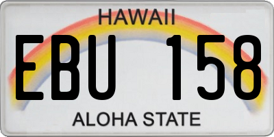 HI license plate EBU158
