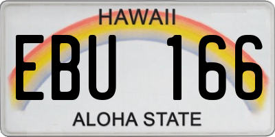 HI license plate EBU166