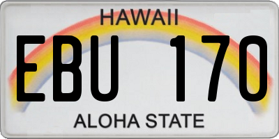 HI license plate EBU170
