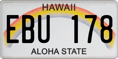 HI license plate EBU178