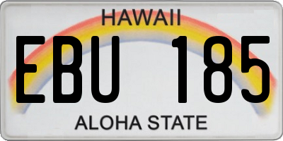HI license plate EBU185