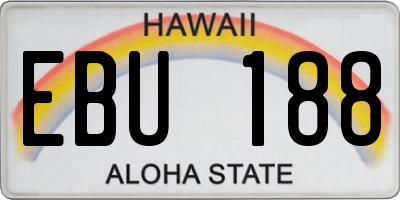 HI license plate EBU188