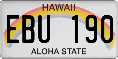 HI license plate EBU190
