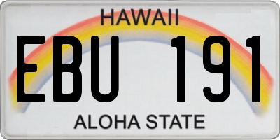 HI license plate EBU191