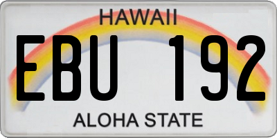 HI license plate EBU192