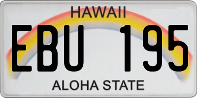 HI license plate EBU195