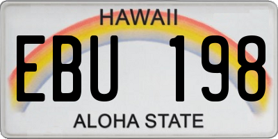 HI license plate EBU198