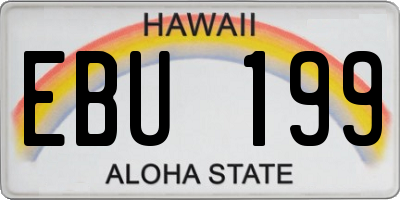 HI license plate EBU199