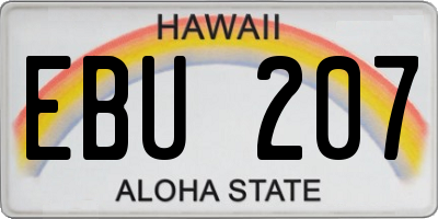 HI license plate EBU207