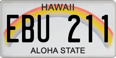 HI license plate EBU211