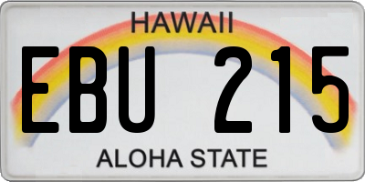 HI license plate EBU215