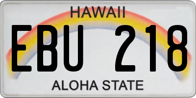 HI license plate EBU218