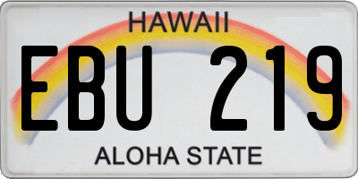 HI license plate EBU219
