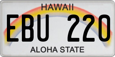 HI license plate EBU220