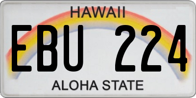 HI license plate EBU224