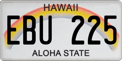 HI license plate EBU225