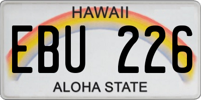 HI license plate EBU226