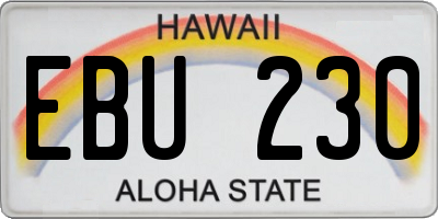 HI license plate EBU230
