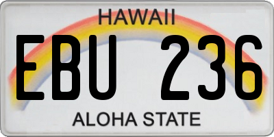 HI license plate EBU236
