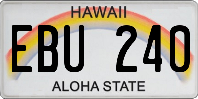 HI license plate EBU240