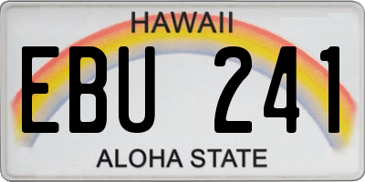 HI license plate EBU241