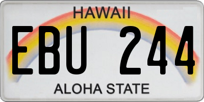HI license plate EBU244