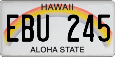 HI license plate EBU245