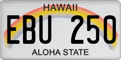 HI license plate EBU250