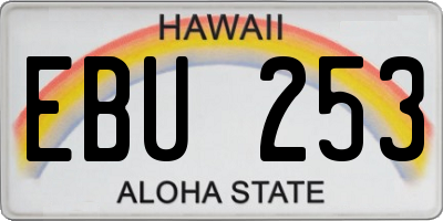 HI license plate EBU253