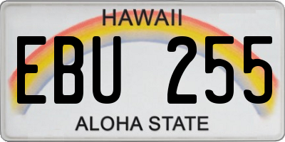 HI license plate EBU255