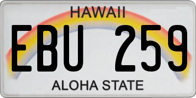HI license plate EBU259