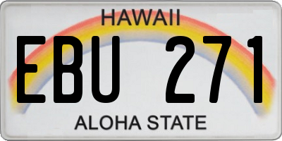 HI license plate EBU271