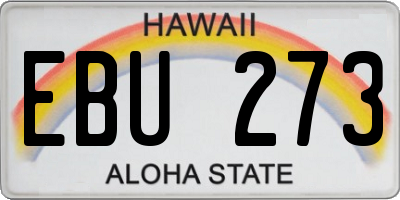 HI license plate EBU273
