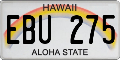 HI license plate EBU275