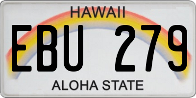 HI license plate EBU279